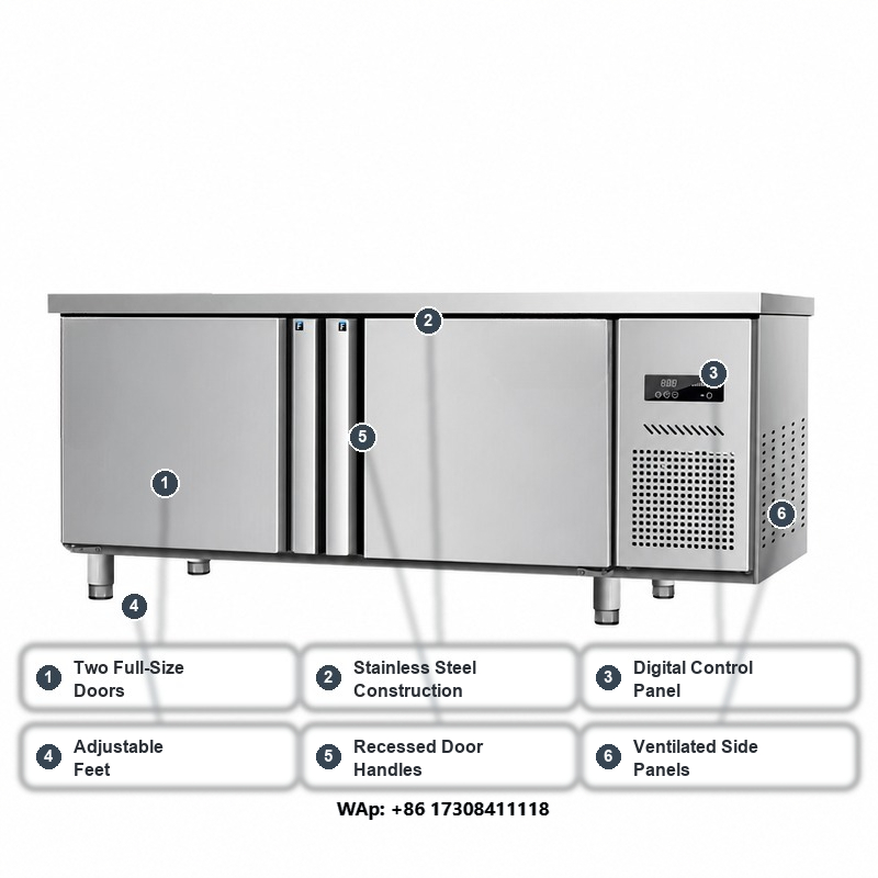 Commercial Kitchen Worktops - Paslanmaz Çelik Tezgah Üstü Soğutmalı Dolap,