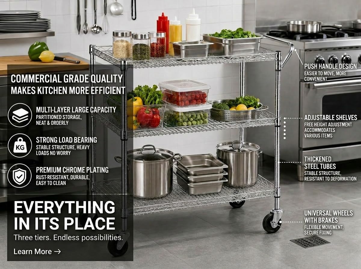 Ağır Hizmet Tipi, Tekerlekli,  - Commercial Kitchen And Bar incelemesi ve fiyatı